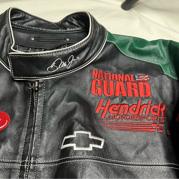 NASCAR Dale Earnhardt Jr AMP National Guard Wilson Leather Jacket Size XXL - Picture 3 of 4